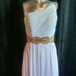 White chiffon formal long dress